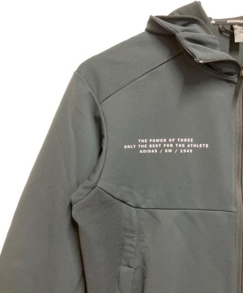 adidas（アディダス）adidas (アディダス) ダブルニット フード付きトラックジャケット ブラック サイズ:SIZE XLの古着・服飾アイテム