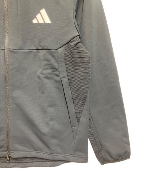 adidas（アディダス）adidas (アディダス) ダブルニット フード付きトラックジャケット ブラック サイズ:SIZE XLの古着・服飾アイテム