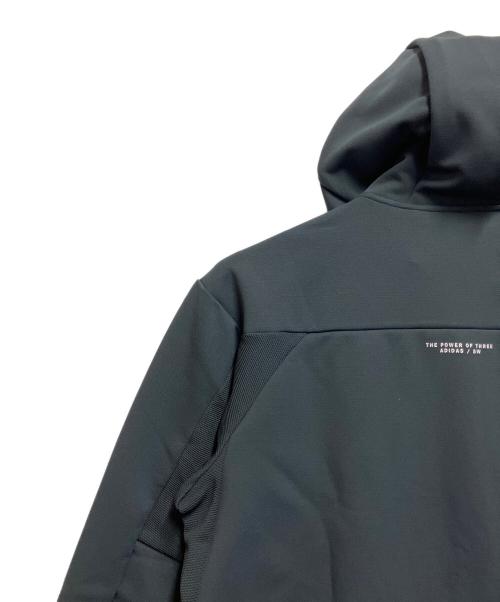 adidas（アディダス）adidas (アディダス) ダブルニット フード付きトラックジャケット ブラック サイズ:SIZE XLの古着・服飾アイテム