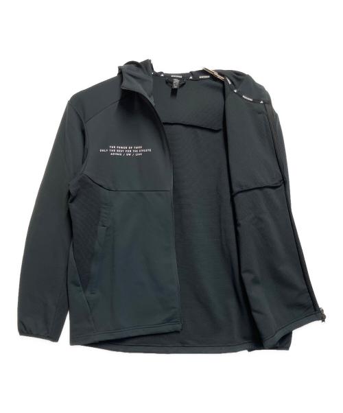 adidas（アディダス）adidas (アディダス) ダブルニット フード付きトラックジャケット ブラック サイズ:SIZE XLの古着・服飾アイテム