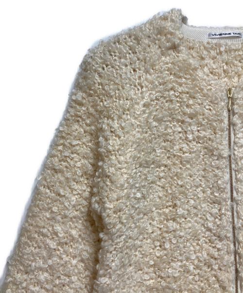 VIVIENNE TAM（ヴィヴィアンタム）VIVIENNE TAM (ヴィヴィアンタム) ノーカラーコート アイボリー サイズ:SIZE0の古着・服飾アイテム