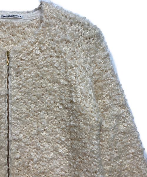 VIVIENNE TAM（ヴィヴィアンタム）VIVIENNE TAM (ヴィヴィアンタム) ノーカラーコート アイボリー サイズ:SIZE0の古着・服飾アイテム