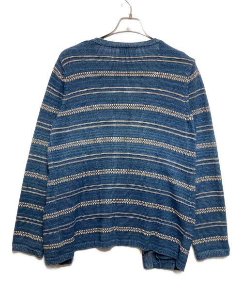 LAUREN RALPH LAUREN（ローレン ラルフ ローレン）LAUREN RALPH LAUREN (ローレン ラルフ ローレン) 薄手カーディガン ブルー×ホワイト サイズ:Mの古着・服飾アイテム