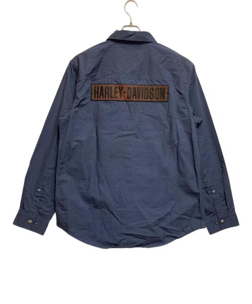 HARLEY-DAVIDSON（ハーレーダビッドソン）HARLEY-DAVIDSON (ハーレーダビッドソン) HDワーキングマンツイルオーバーシャツ ネイビー サイズ:SIZE M 未使用品の古着・服飾アイテム