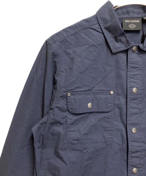 HARLEY-DAVIDSON（ハーレーダビッドソン）HARLEY-DAVIDSON (ハーレーダビッドソン) HDワーキングマンツイルオーバーシャツ ネイビー サイズ:SIZE M 未使用品の古着・服飾アイテム