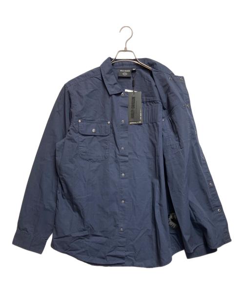 HARLEY-DAVIDSON（ハーレーダビッドソン）HARLEY-DAVIDSON (ハーレーダビッドソン) HDワーキングマンツイルオーバーシャツ ネイビー サイズ:SIZE M 未使用品の古着・服飾アイテム