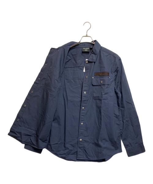HARLEY-DAVIDSON（ハーレーダビッドソン）HARLEY-DAVIDSON (ハーレーダビッドソン) HDワーキングマンツイルオーバーシャツ ネイビー サイズ:SIZE M 未使用品の古着・服飾アイテム