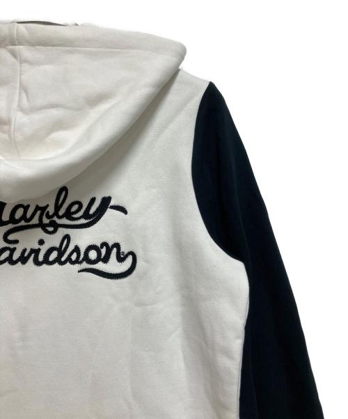 HARLEY-DAVIDSON（ハーレーダビッドソン）HARLEY-DAVIDSON (ハーレーダビッドソン) ジップパーカー ホワイト×ブラック サイズ:SIZE Lの古着・服飾アイテム