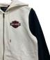 中古・古着 HARLEY-DAVIDSON (ハーレーダビッドソン) ジップパーカー ホワイト×ブラック サイズ:SIZE L：6000円