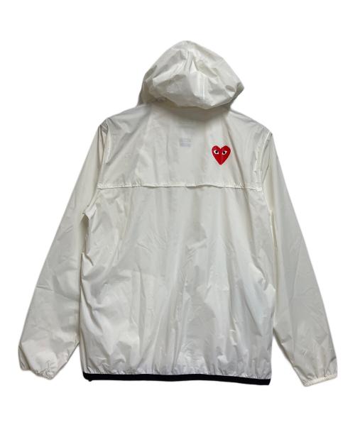 PLAY COMME des GARCONS（プレイコムデギャルソン）PLAY COMME des GARCONS (プレイコムデギャルソン) K-WAY (ケイウェイ) ナイロンジャケット ホワイト×ブラック サイズ:SIZE Lの古着・服飾アイテム