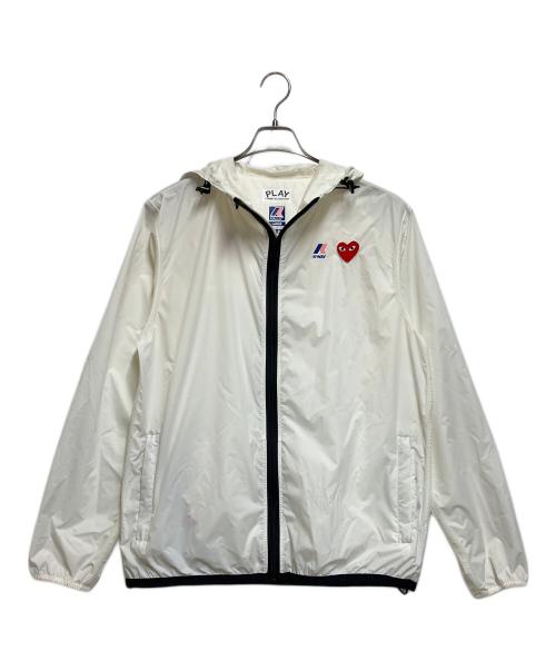 PLAY COMME des GARCONS（プレイコムデギャルソン）PLAY COMME des GARCONS (プレイコムデギャルソン) K-WAY (ケイウェイ) ナイロンジャケット ホワイト×ブラック サイズ:SIZE Lの古着・服飾アイテム