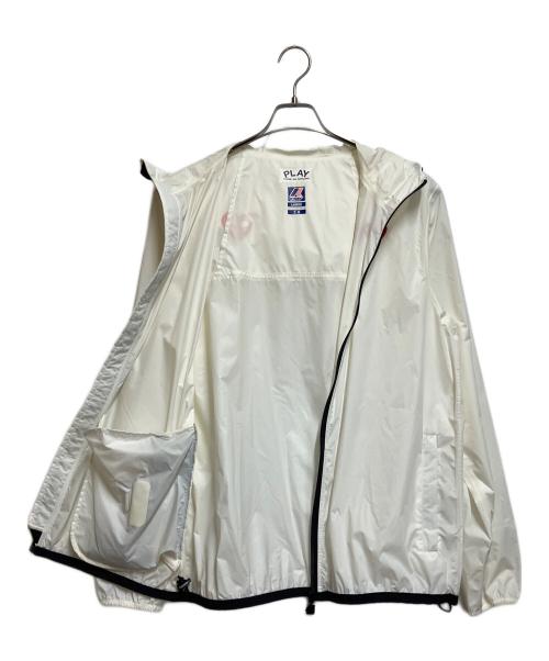 PLAY COMME des GARCONS（プレイコムデギャルソン）PLAY COMME des GARCONS (プレイコムデギャルソン) K-WAY (ケイウェイ) ナイロンジャケット ホワイト×ブラック サイズ:SIZE Lの古着・服飾アイテム