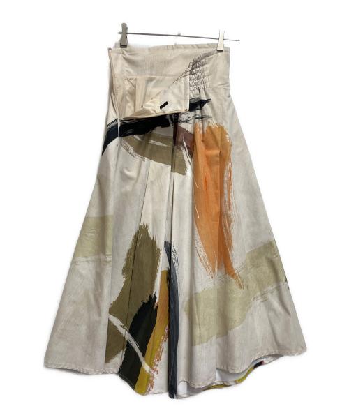 Ameri（アメリ）Ameri (アメリ) ルイーズアートスカート ベージュ サイズ:SIZE Mの古着・服飾アイテム