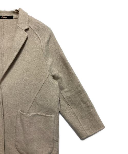 Squady（スカディ）Squady (スカディ) ヘンリボーンベルト付きコート アイボリー サイズ:SIZE Mの古着・服飾アイテム