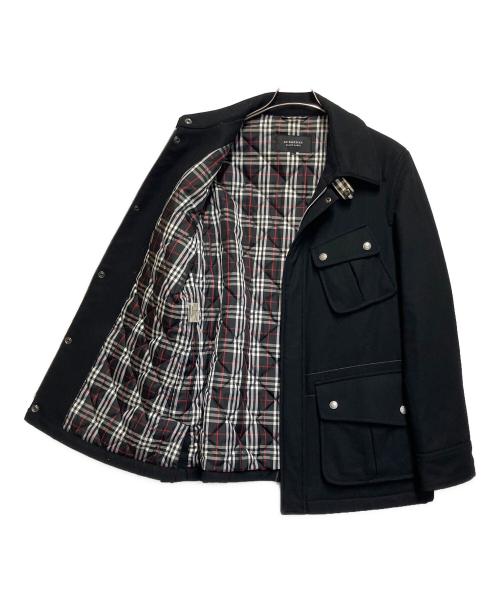BURBERRY BLACK LABEL（バーバリーブラックレーベル）BURBERRY BLACK LABEL (バーバリーブラックレーベル) メルトンジャケット ブラック サイズ:SIZE Lの古着・服飾アイテム
