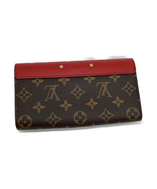 LOUIS VUITTON（ルイ ヴィトン）LOUIS VUITTON (ルイヴィトン) ポルトフォイユ・パラス ブラウン×レッド モノグラム M58414 SN3176の古着・服飾アイテム