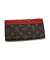 LOUIS VUITTON (ルイヴィトン) ポルトフォイユ・パラス ブラウン×レッド モノグラム M58414 SN3176：64800円