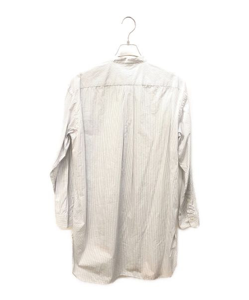 THE LIBRARY（ザ ライブラリー）THE LIBRARY (ザ ライブラリー) バンドカラーロングシャツ ホワイト サイズ:Ｍの古着・服飾アイテム