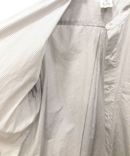 THE LIBRARY（ザ ライブラリー）THE LIBRARY (ザ ライブラリー) バンドカラーロングシャツ ホワイト サイズ:Ｍの古着・服飾アイテム