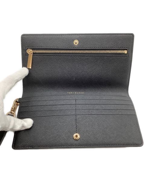 TORY BURCH（トリーバーチ）TORY BURCH (トリーバーチ) ２つ折り長財布 ブラックの古着・服飾アイテム