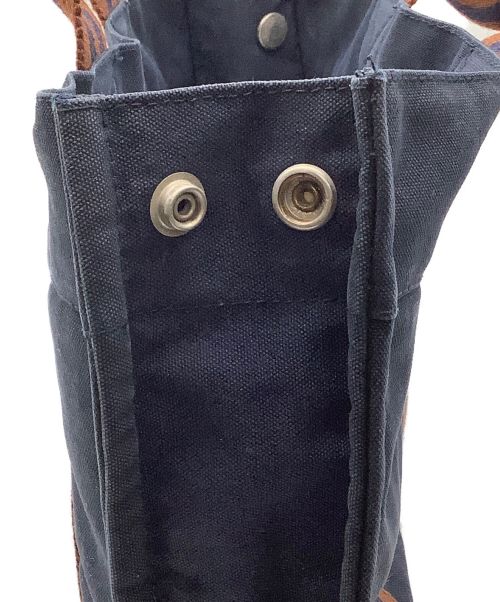 HERMES（エルメス）HERMES (エルメス) ミニトートバッグ ネイビー×ブラウンの古着・服飾アイテム