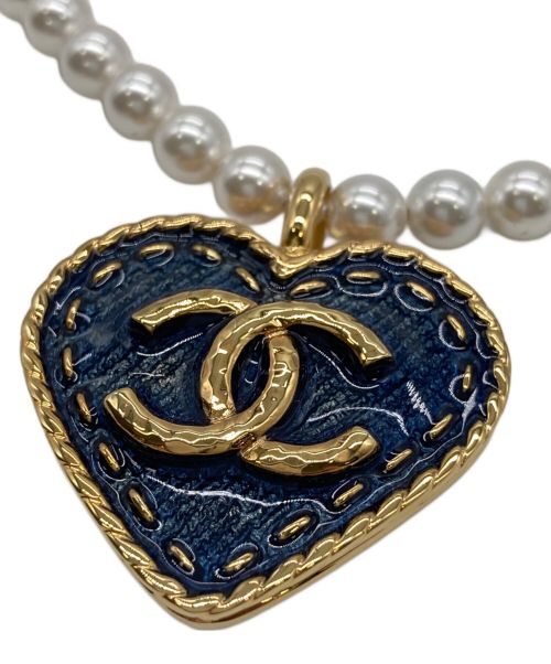 CHANEL（シャネル）CHANEL (シャネル) ペンダントネックレス ブルー×ホワイトの古着・服飾アイテム