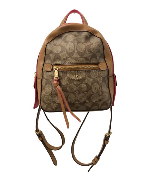 COACH（コーチ）COACH (コーチ) ミニリュック ベージュ×ピンクの古着・服飾アイテム