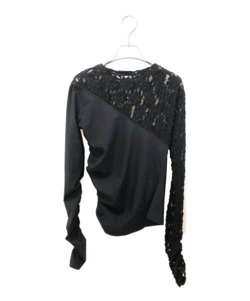 IRENE（アイレネ）IRENE (アイレネ) レースドッキング長袖カットソー ブラック サイズ:36の古着・服飾アイテム