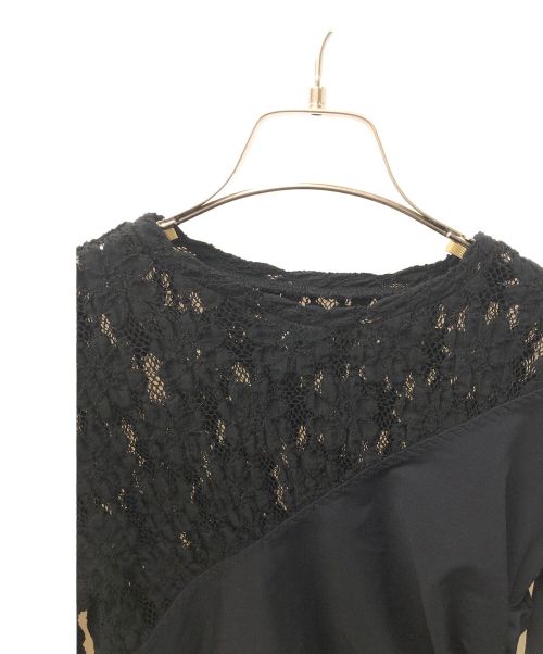 IRENE（アイレネ）IRENE (アイレネ) レースドッキング長袖カットソー ブラック サイズ:36の古着・服飾アイテム