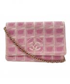 CHANELシャネル）の古着「チェーンウォレット」｜ピンク