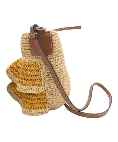 LOEWE（ロエベ）LOEWE (ロエベ) ポシェットバッグ ナチュラル×ブラウンの古着・服飾アイテム