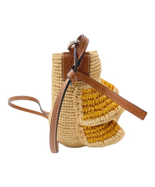 LOEWE（ロエベ）LOEWE (ロエベ) ポシェットバッグ ナチュラル×ブラウンの古着・服飾アイテム