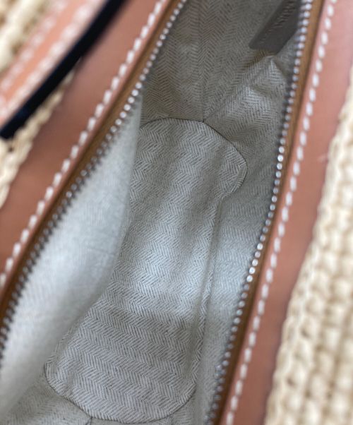 LOEWE（ロエベ）LOEWE (ロエベ) ポシェットバッグ ナチュラル×ブラウンの古着・服飾アイテム