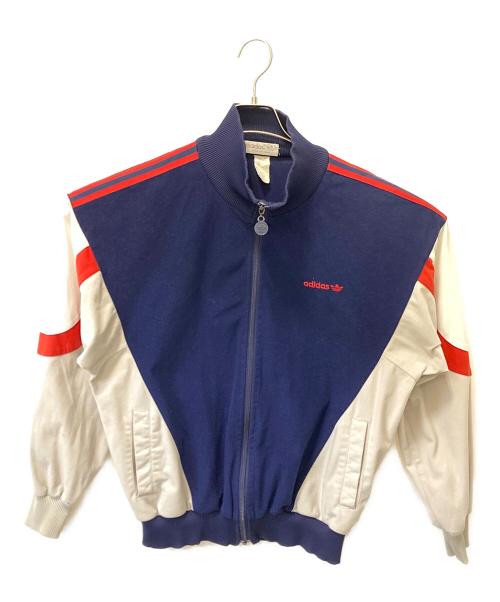 adidas（アディダス）adidas (アディダス) ベロアトラックジャケット ネイビー×ホワイト×レッド サイズ:Mの古着・服飾アイテム