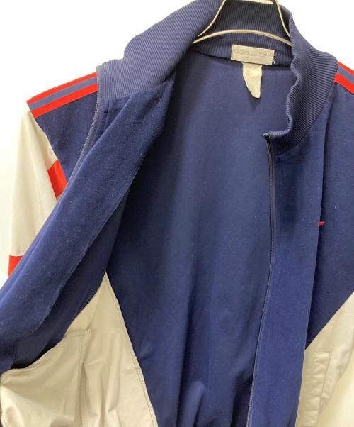 adidas（アディダス）adidas (アディダス) ベロアトラックジャケット ネイビー×ホワイト×レッド サイズ:Mの古着・服飾アイテム