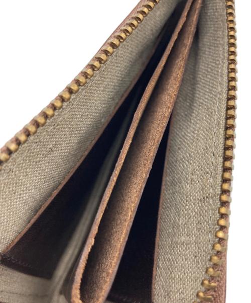 SLOW&CO（スロウアンドコー）SLOW&CO (スロウアンドコー) L字ファスナーミニウォレット ブラウンの古着・服飾アイテム