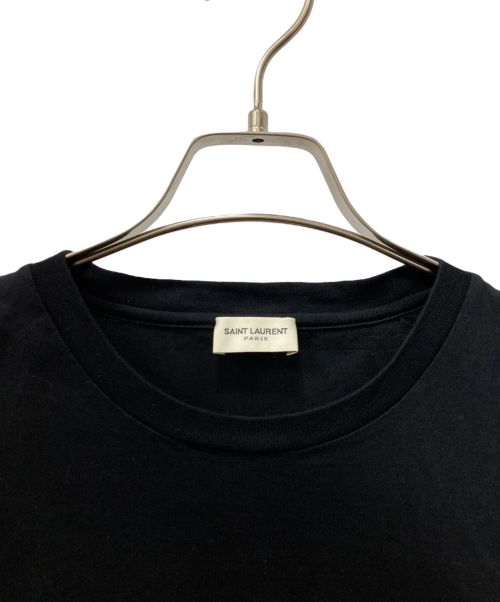 Saint Laurent Paris（サンローランパリ）Saint Laurent Paris (サンローランパリ) ロゴクルーネックTシャツ ブラック サイズ:Sの古着・服飾アイテム