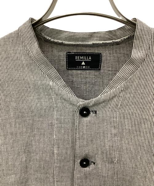 REMILLA（レミーラ）REMILLA (レミーラ) ノーカラージャケット ブラック×ホワイト サイズ:Lの古着・服飾アイテム