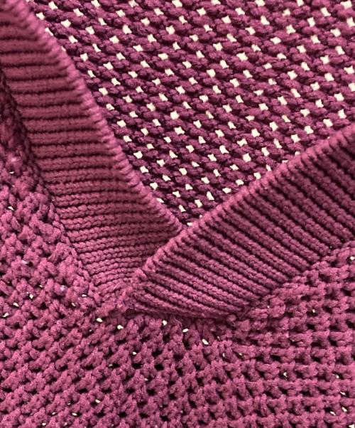 stussy（ステューシー）stussy (ステューシー) ニットポロシャツ ボルドー サイズ:Lの古着・服飾アイテム