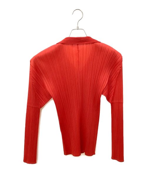 PLEATS PLEASE（プリーツプリーズ）PLEATS PLEASE (プリーツプリーズ) シャツカーディガン レッド サイズ:3の古着・服飾アイテム