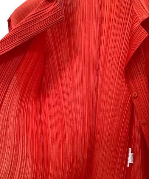 PLEATS PLEASE（プリーツプリーズ）PLEATS PLEASE (プリーツプリーズ) シャツカーディガン レッド サイズ:3の古着・服飾アイテム