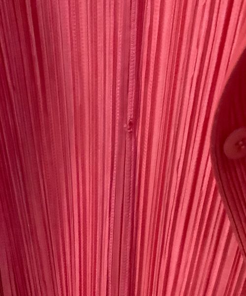 PLEATS PLEASE（プリーツプリーズ）PLEATS PLEASE (プリーツプリーズ) シャツカーディガン レッド サイズ:3の古着・服飾アイテム