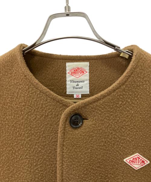 DANTON（ダントン）DANTON (ダントン) ウールモッサカラーレスジャケット ブラウン サイズ:Sの古着・服飾アイテム