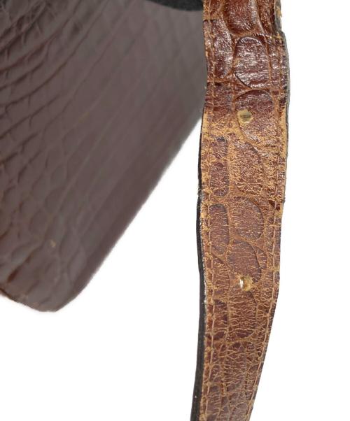 Salvatore Ferragamo（サルヴァトーレ フェラガモ）Salvatore Ferragamo (サルヴァトーレ フェラガモ) クロコ型押ショルダーバッグ ブラウンの古着・服飾アイテム