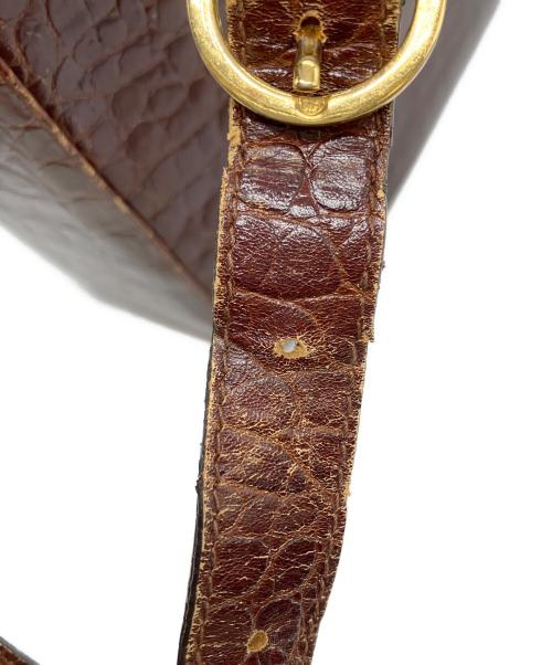 Salvatore Ferragamo（サルヴァトーレ フェラガモ）Salvatore Ferragamo (サルヴァトーレ フェラガモ) クロコ型押ショルダーバッグ ブラウンの古着・服飾アイテム
