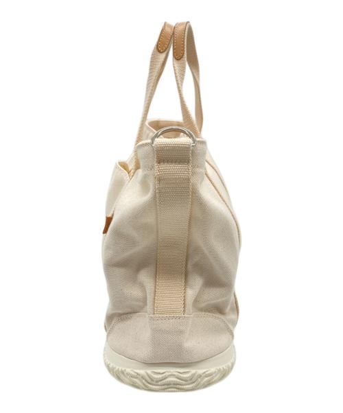 SPINGLE MOVE（スピングルムーヴ）SPINGLE MOVE (スピングルムーヴ) ソールトートバッグ ベージュ×ホワイトの古着・服飾アイテム