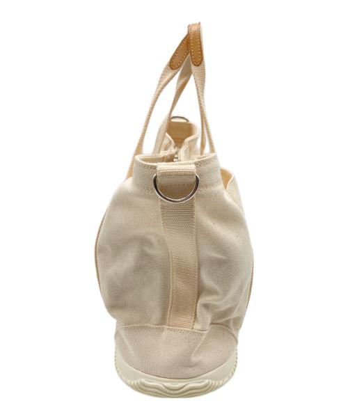 SPINGLE MOVE（スピングルムーヴ）SPINGLE MOVE (スピングルムーヴ) ソールトートバッグ ベージュ×ホワイトの古着・服飾アイテム