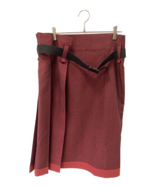 ISSEY MIYAKE me（イッセイ ミヤケ ミー）ISSEY MIYAKE me (イッセイ ミヤケ ミー) ロングスカート ワインレッド サイズ:表記なしの古着・服飾アイテム