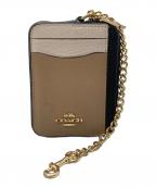COACHコーチ）の古着「ジップカードケース」｜ベージュ×ブラック