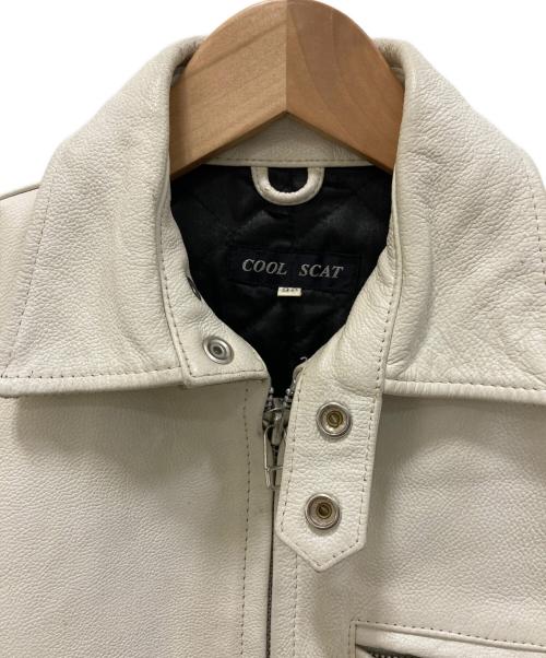 COOL SCAT（クールスキャット）COOL SCAT (クールスキャット) シングルライダースジャケット ホワイト サイズ:36の古着・服飾アイテム